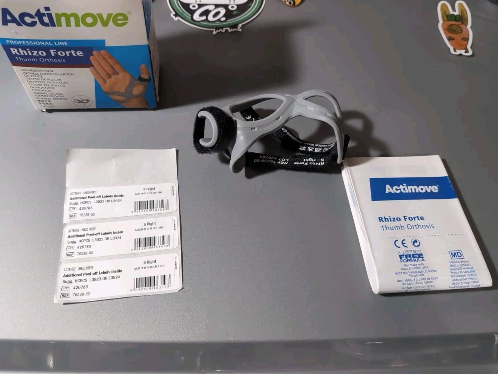 Actimove Rhizo Forte Thumb Orthosis Small Right Hand Black Brace Arthritis Suppo