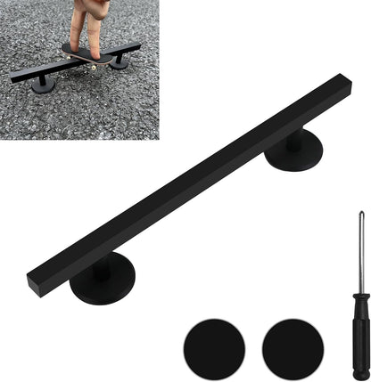 Fingerboard Rail Aluminum Skate Obstacle Non Slip Base 9.8in Black