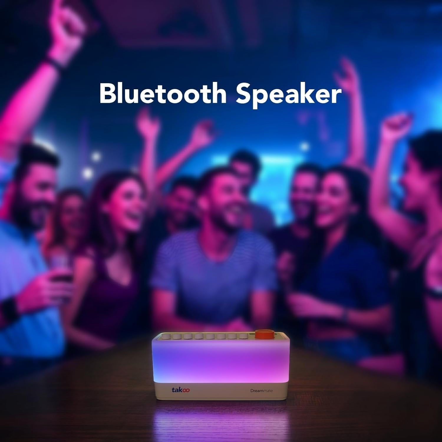TAKOO 3-in-1 Sleep Sound Machine Bluetooth Speaker Night Light 12 Colors White