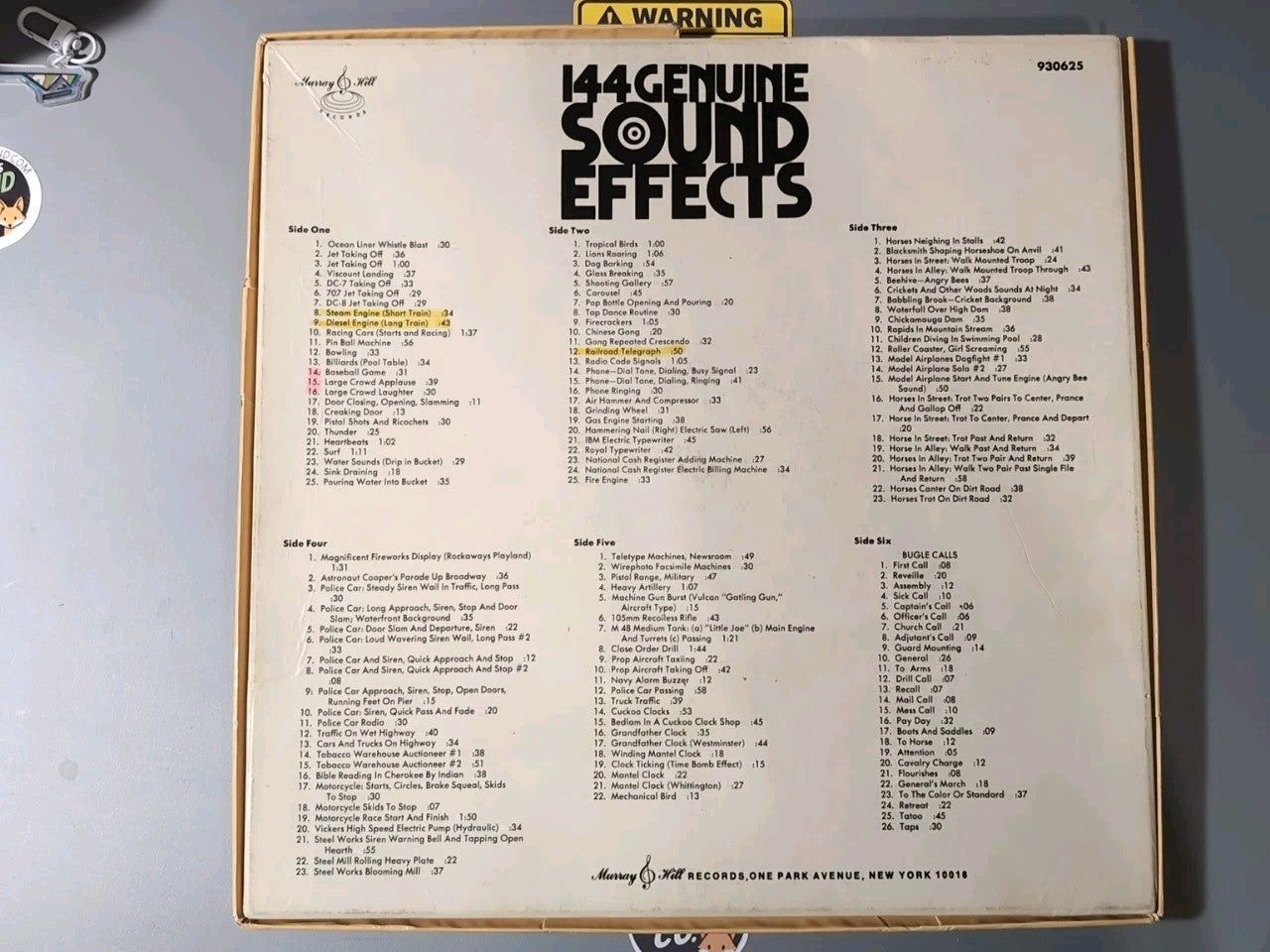 144 GENUINE SOUND EFFECTS 3 LP BOX SET Murray Hill 930625