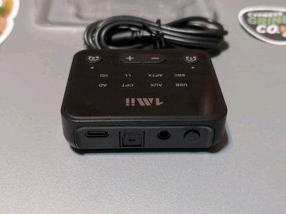 1Mii B06T6 Bluetooth 5.3 TV Transmitter – Dual Headphone Adapter, 100ft Range