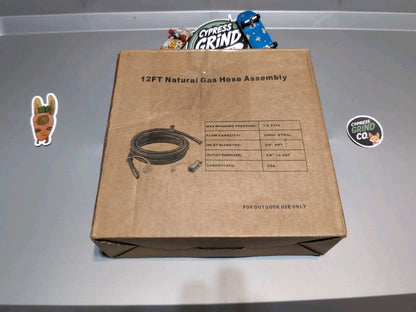 GASPRO 12ft Natural Gas Hose 3/8" ID Low Pressure Quick Connect NG Line