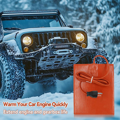 Car Engine Silicone Heating Pad 120v,300w 6x8" for Metal Surface (2 Pcs Orange)