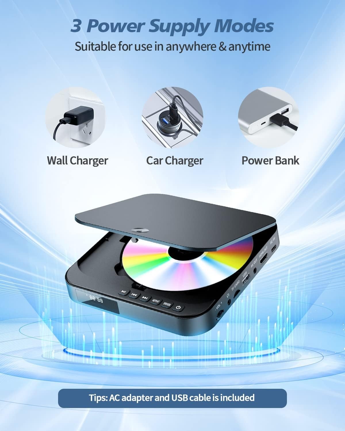 Mini DVD Player HDMI, DESOBRY 1080P HD Small Compact DVD Player for Smart TV