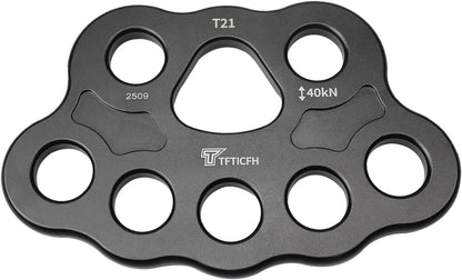 40kN Aluminum Rigging Plate 4-Hole Anchor Multiplier for Climbing Rescue Hammock