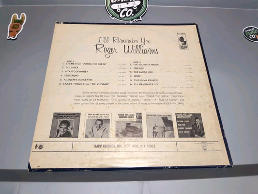 Vintage Roger Williams I'Ll Remember You LP Vinyl Record Album