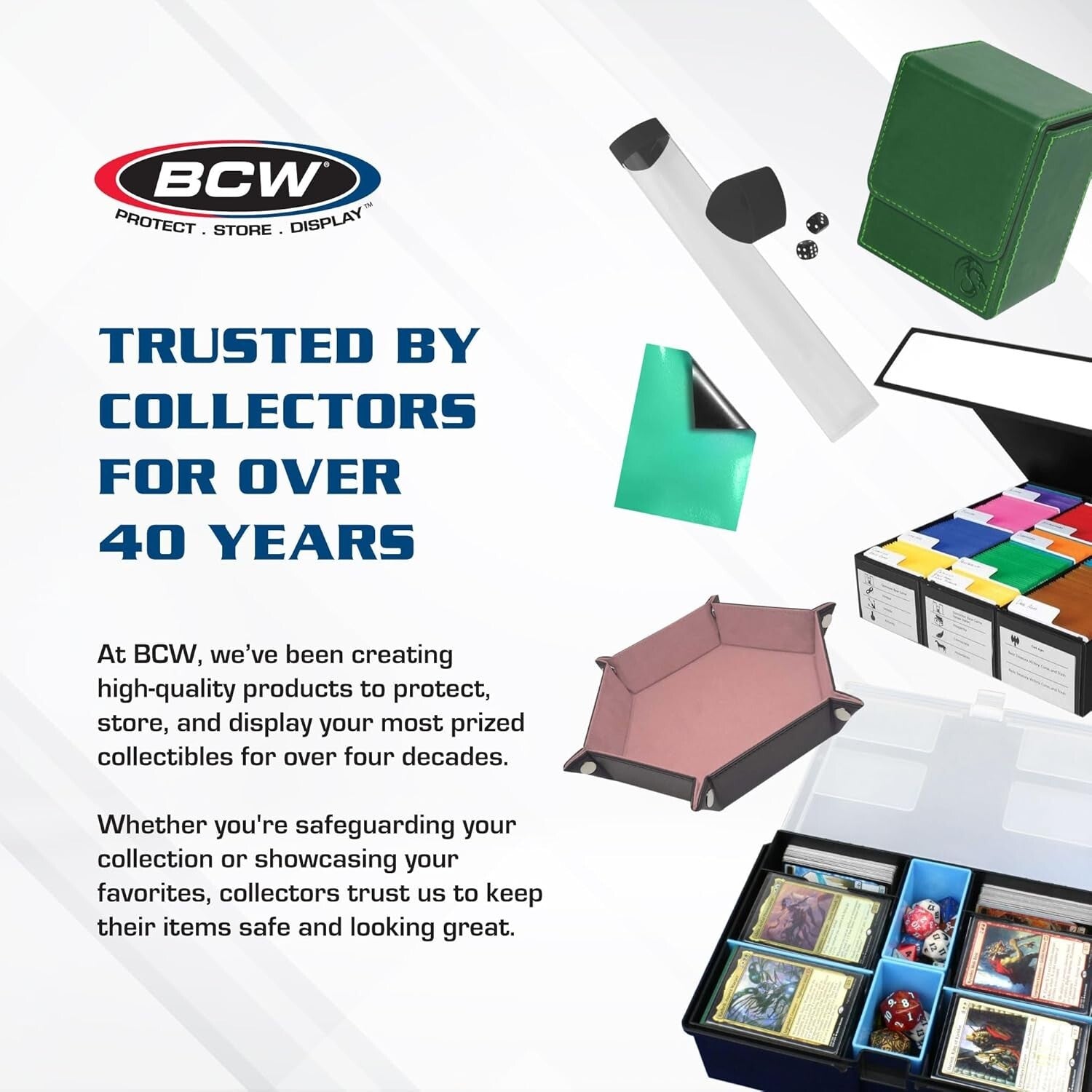 BCW Deck Guard - Double Matte Grey Card Sleeves - Acid Free, Archival Safe 50 Ct