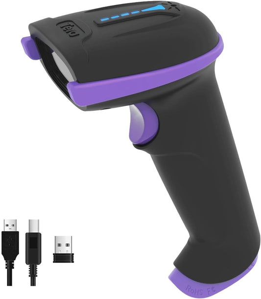 Tera Wireless 1D Laser Barcode Scanner (2.4Ghz Wireless+USB 2.0 Wired) Purple