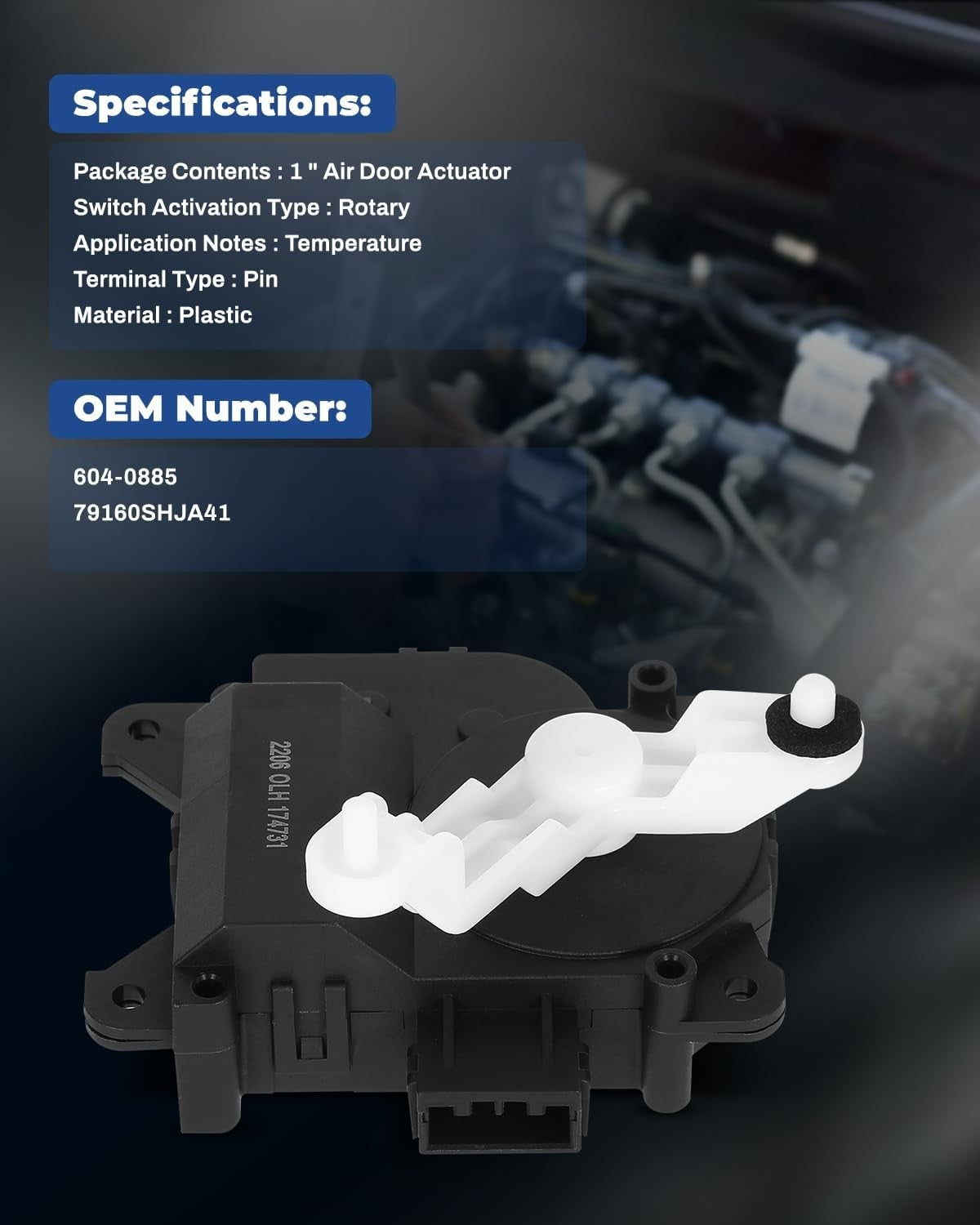 For Odyssey 2005-10 Ridgeline 2006-14 604-885 Blend Door Actuator Temperature