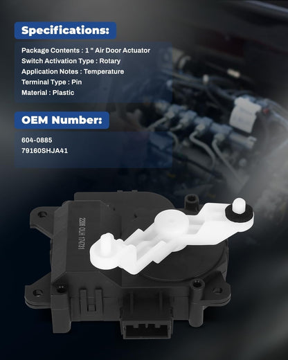 For Odyssey 2005-10 Ridgeline 2006-14 604-885 Blend Door Actuator Temperature
