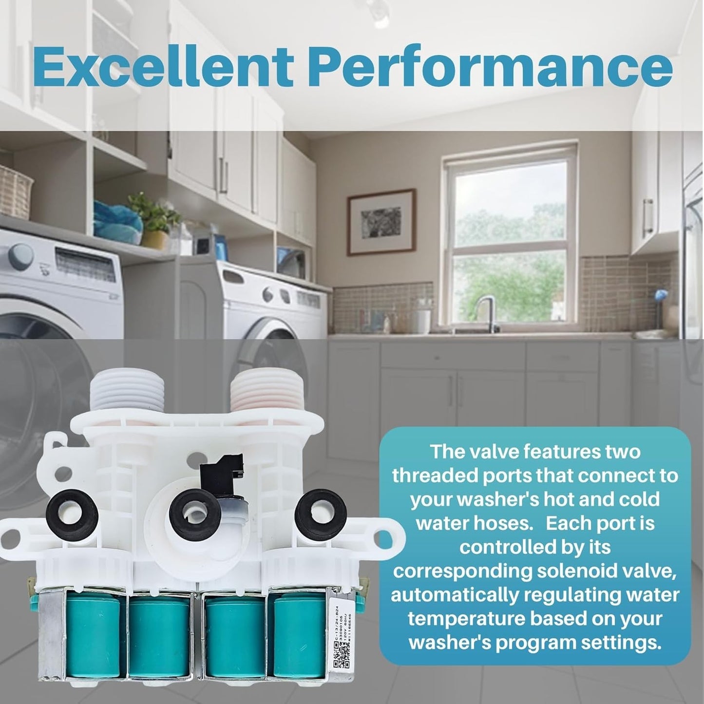 Washer Water Inlet Valve for Whirlpool Maytag Kenmore Bravos XL Replace LF F8