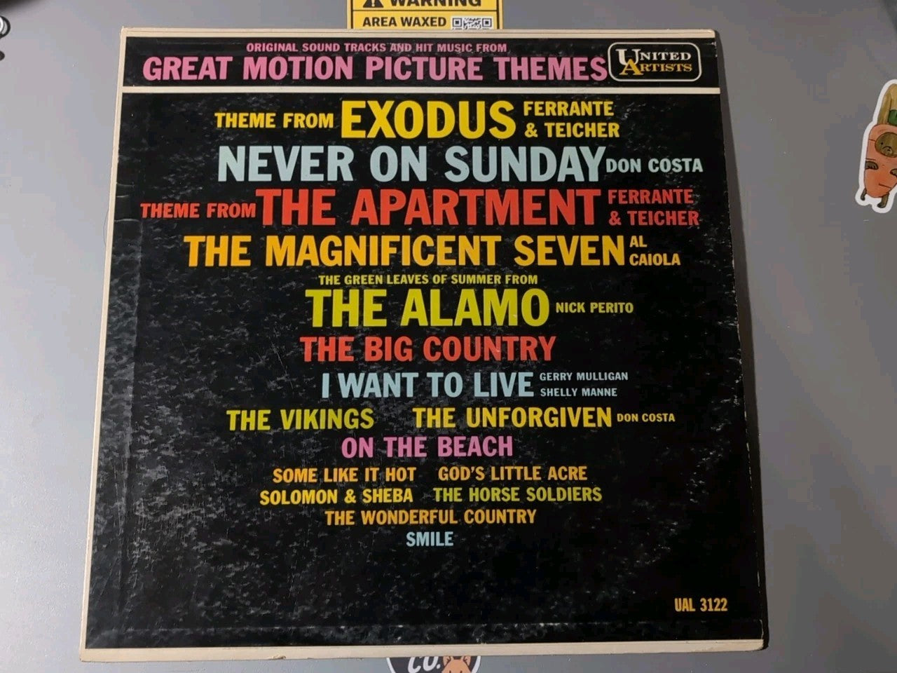 Vintage LP United Artists "Great Motion Picture Themes" UAL 3122 Good Condition
