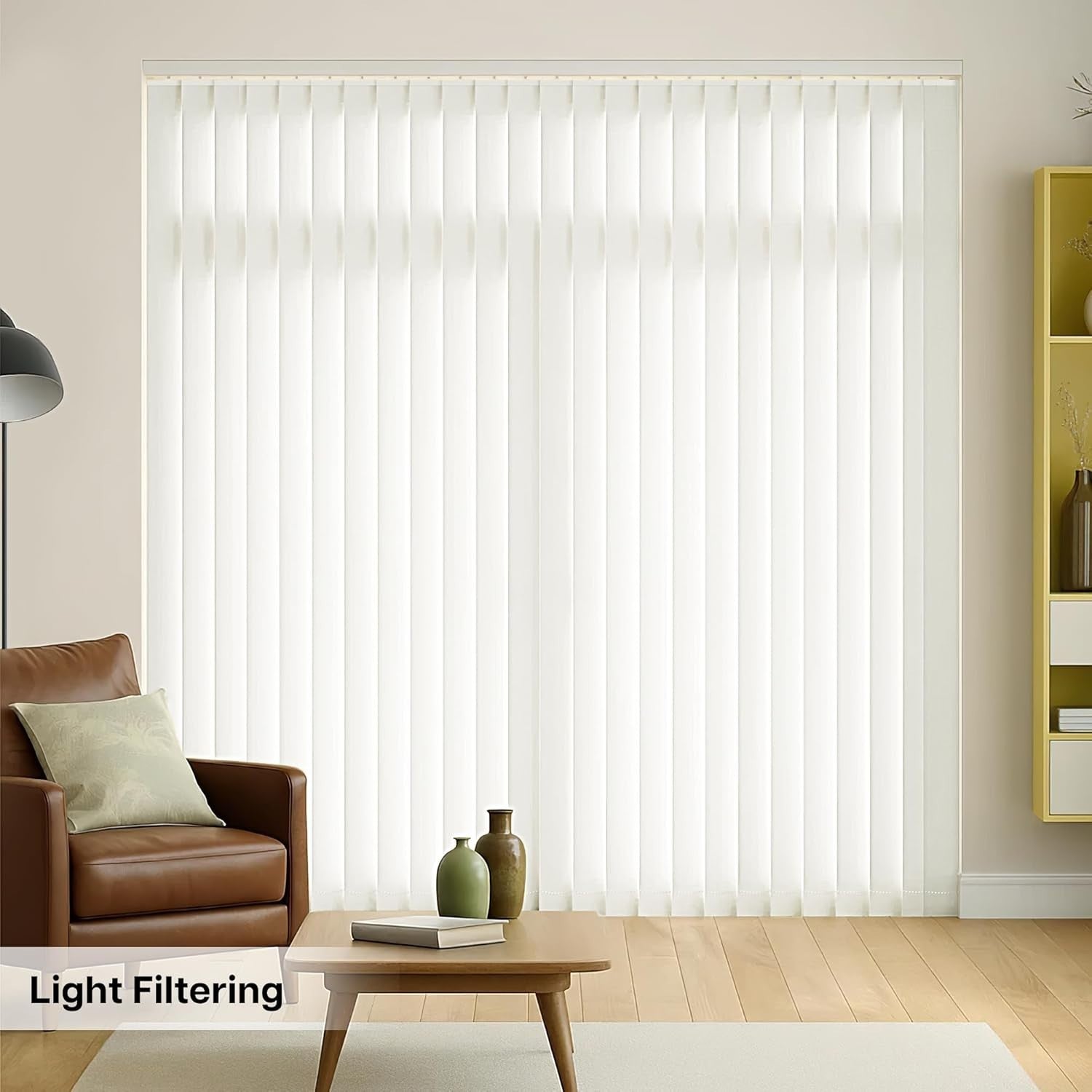 LazBlinds Fabric Vertical Blind Slats 82.5"x3.5" Light Filtering Off White 25pk