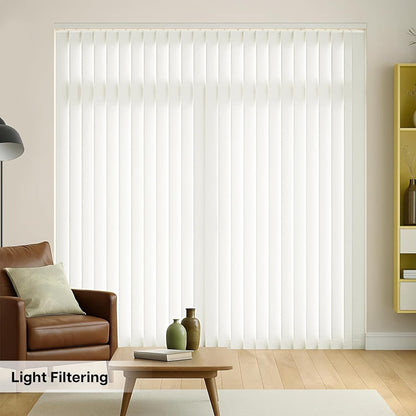 LazBlinds Fabric Vertical Blind Slats 82.5"x3.5" Light Filtering Off White 25pk