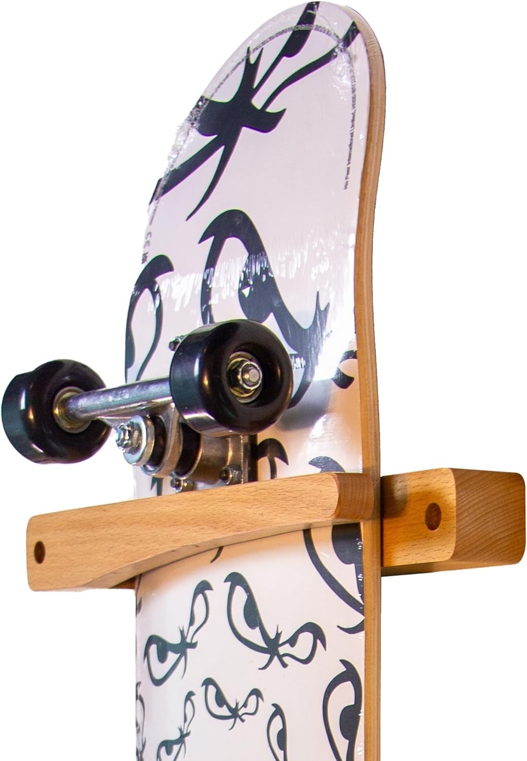 2 Pack Vertical Skateboard Wall Mount Wood Rack Holder Display Hanger Stand