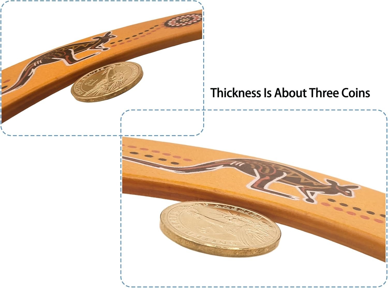 Returning Boomerang for Kids 2 Pack, Australia Style Wooden Handmade Boomerang