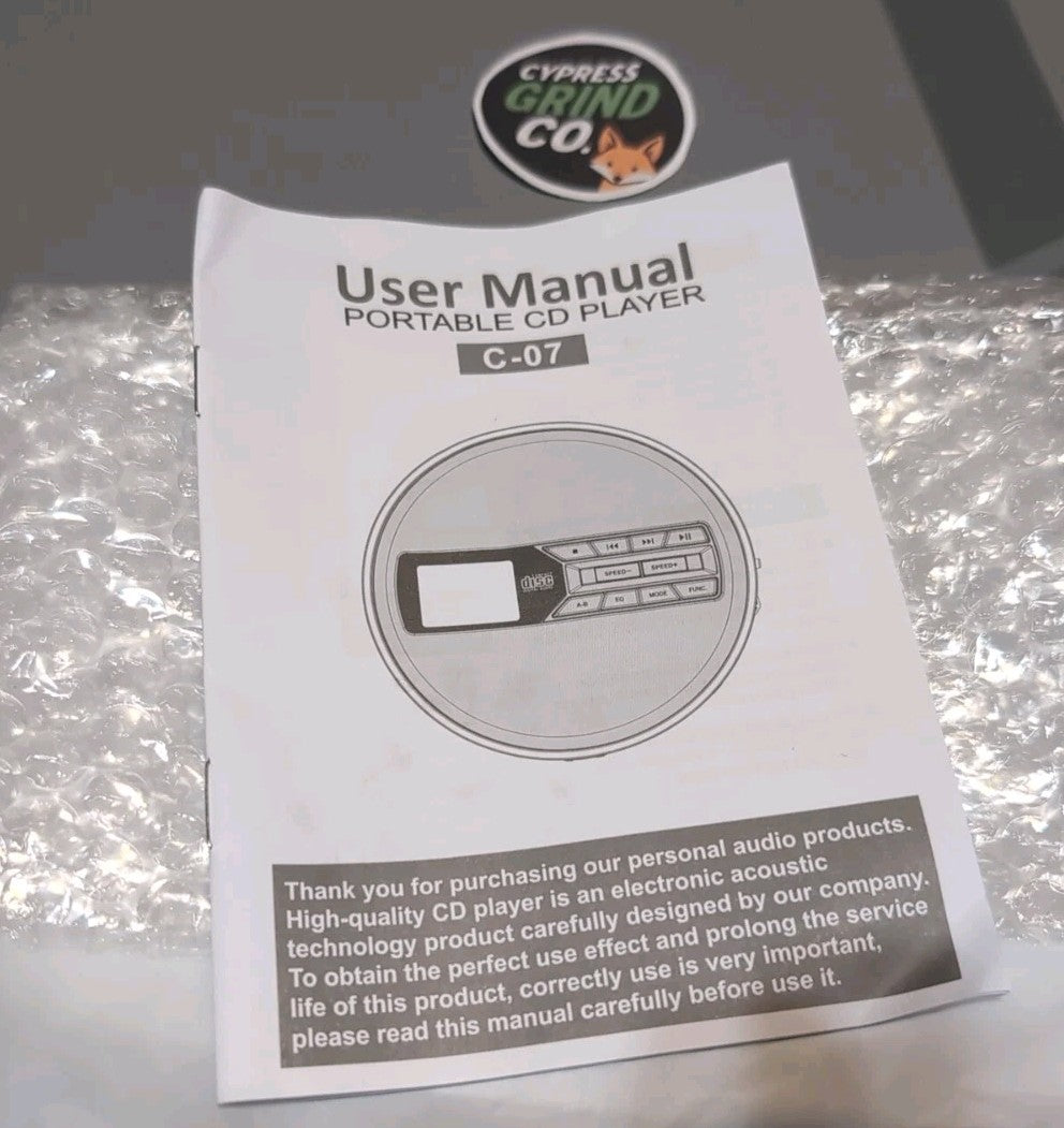 M-Amazup Portable CD Player Rechargeable Dual Speakers Anti-Skip LCD Black