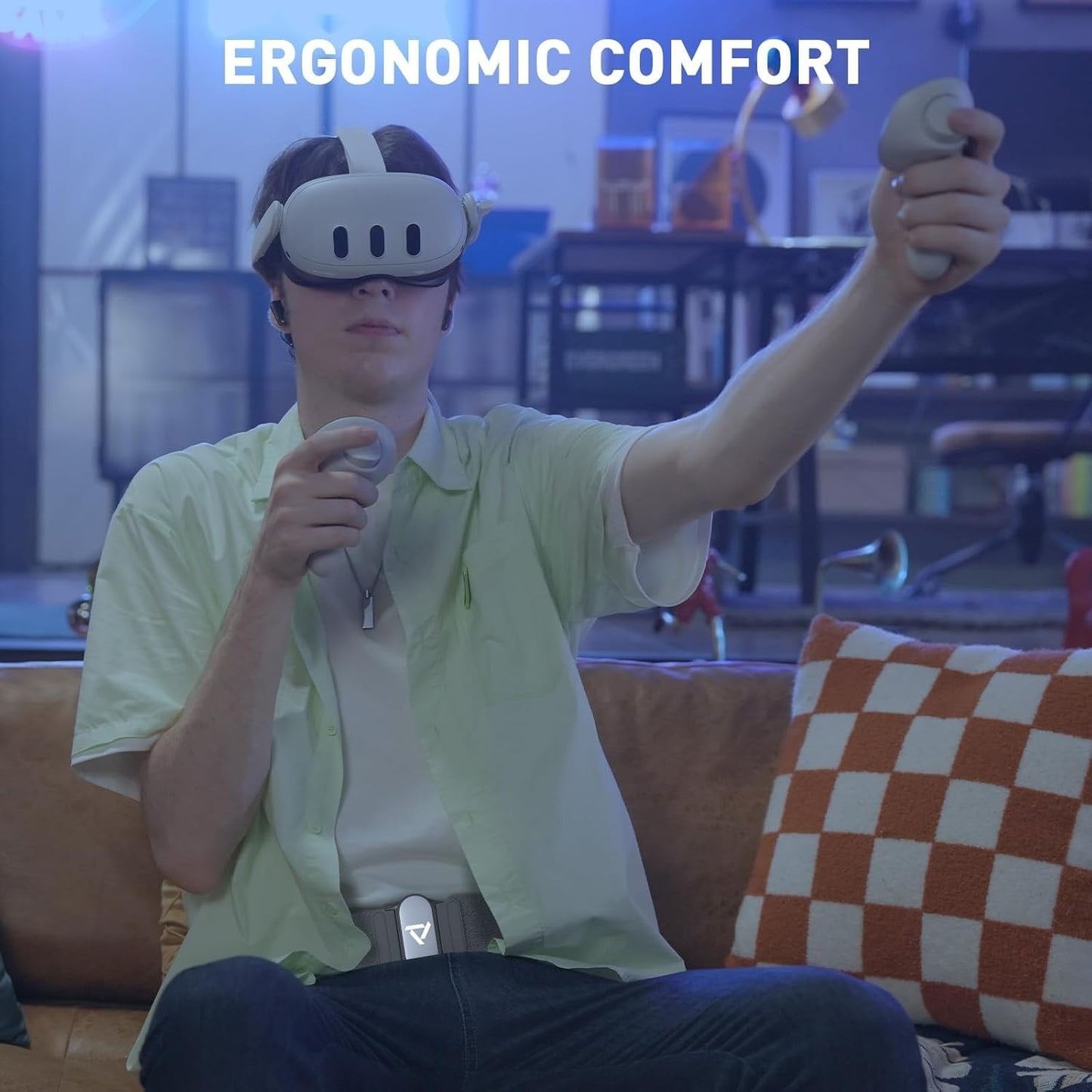 10,000mAh Battery Pack for Meta Quest 3/2 – 30W Fast Charge VR Power Bank Grey