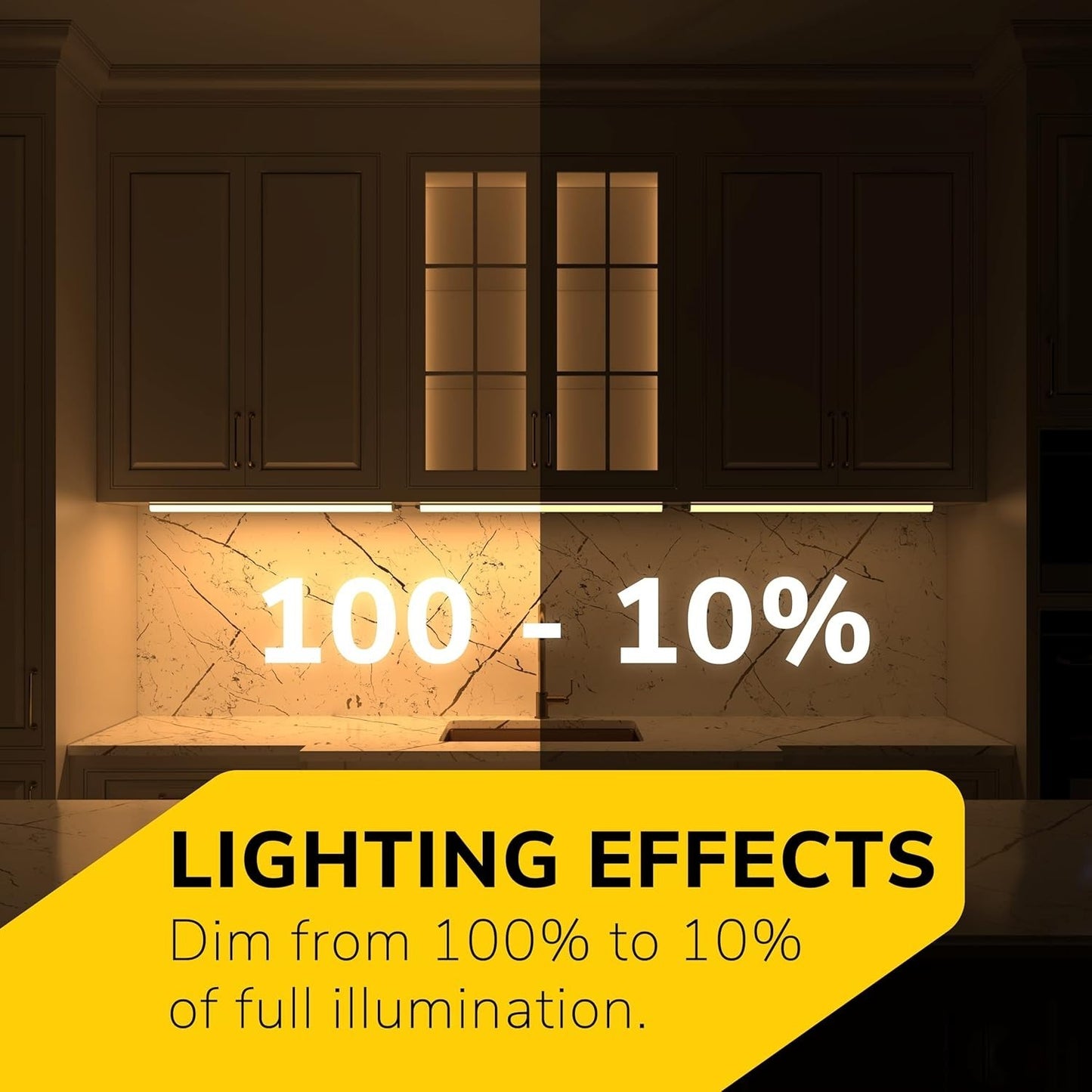 GETINLIGHT Dimmable Hardwired Only under Cabinet LED Lights, 18-Inch, Soft White