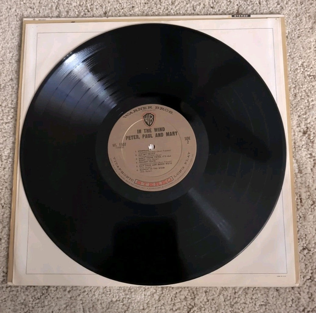 Peter Paul and Mary In the Wind  Stereo WB 1507 1963 Record Album Vinyl LP
