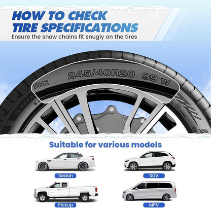 Auto-Trac Snow Tire Chains HKN150 | Auto-Adjusting | SUV & Truck | Set of 2