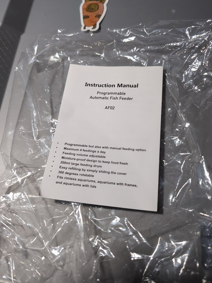 AquaMiracle Automatic Fish Feeder Programmable Timer Adjustable 200ml Drum