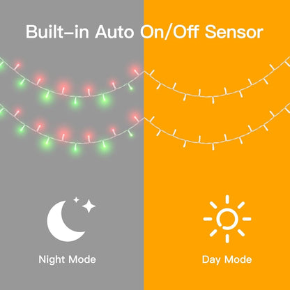 12 Modes Outdoor String Lights with Dusk to Dawn,174ft 500 LED Plug in Christ...
