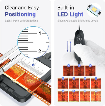 JJC Negative Slide Film Cutter for 35mm 120 Format Strip 35mm Film Trimmer USB-C