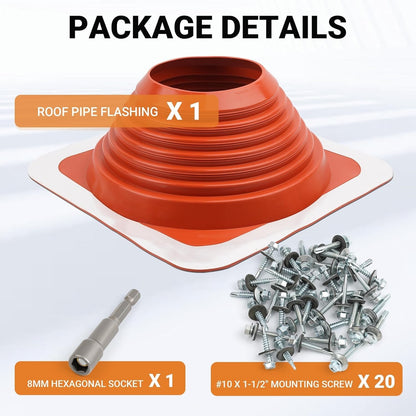 #7 High Temp Silicone Roof Pipe Flashing Boot 6–11in OD Metal Roof Vent Cover Sq