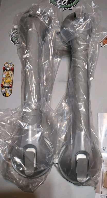  Shower Grab Bars 2 Pack, Suction Grab Bar Easy to Install 16.8” 2 Set Silver