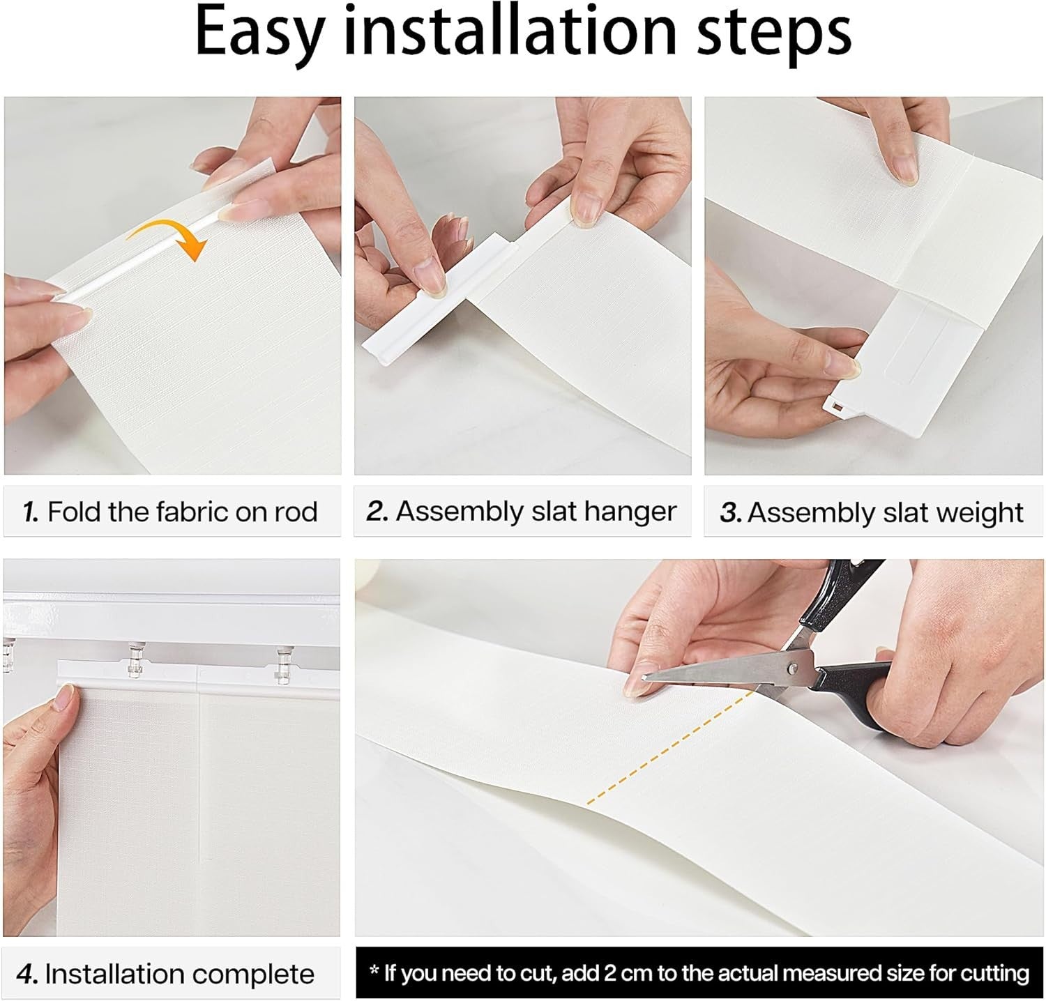 LazBlinds Fabric Vertical Blind Slats 82.5"x3.5" Light Filtering Off White 25pk