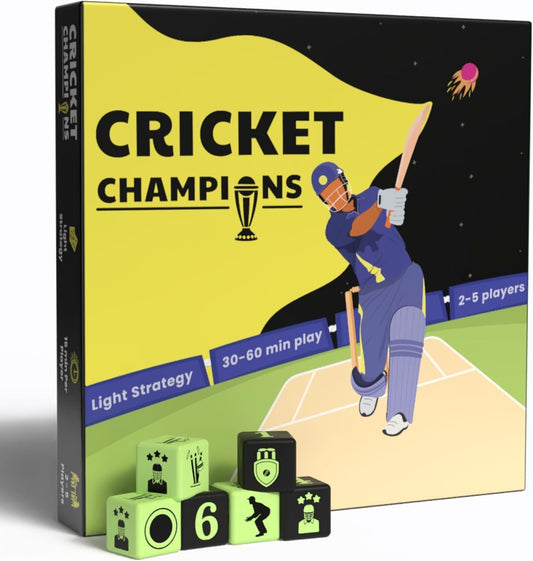 Cricket Champions Board Game – Light Strategy Dice Game 2–5 Players | Brand New