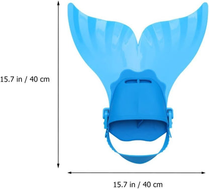 Kids Mermaid Tail Monofin Swimming Flipper – Adjustable Swim Training Fin Blue