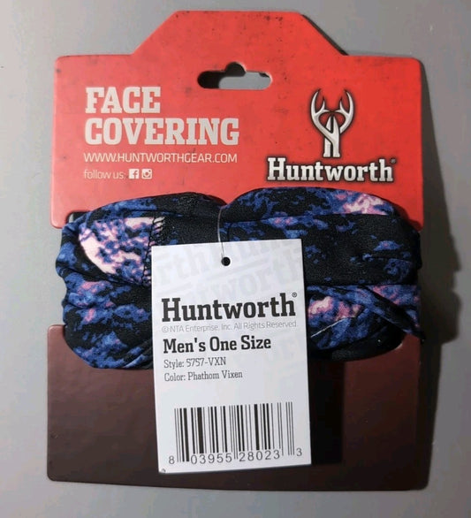 Huntworth Face Covering Gaiter Quick Dry Stretch Camo Phathom Vixen