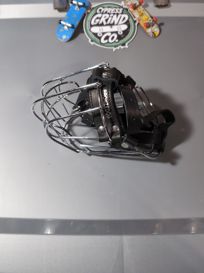 BRONZEDOG Wire Basket Dog Muzzle Size 4 Pitbull Amstaff Steel Leather Adjustable