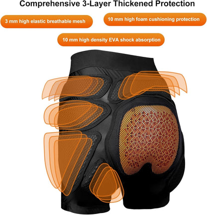 Protective Padded Shorts Crash Pad PU Hip Butt Pads Impact Gear  Women Tailbone 