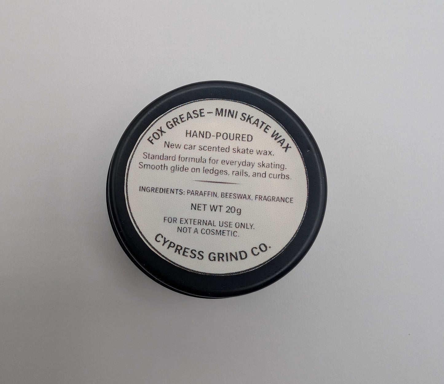 Fox Grease Ghost Car Skate Wax – New Car Scent – Hand Poured – Cypress Grind Co