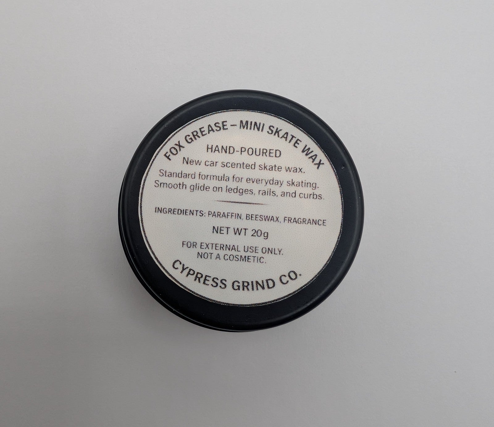 Fox Grease Ghost Car Skate Wax – New Car Scent – Hand Poured – Cypress Grind Co