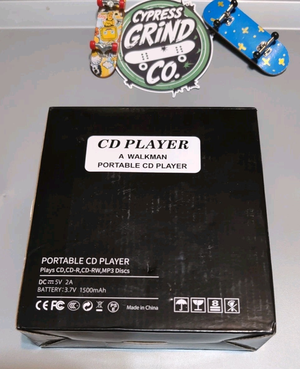 M-Amazup Portable CD Player Rechargeable Dual Speakers Anti-Skip LCD Black