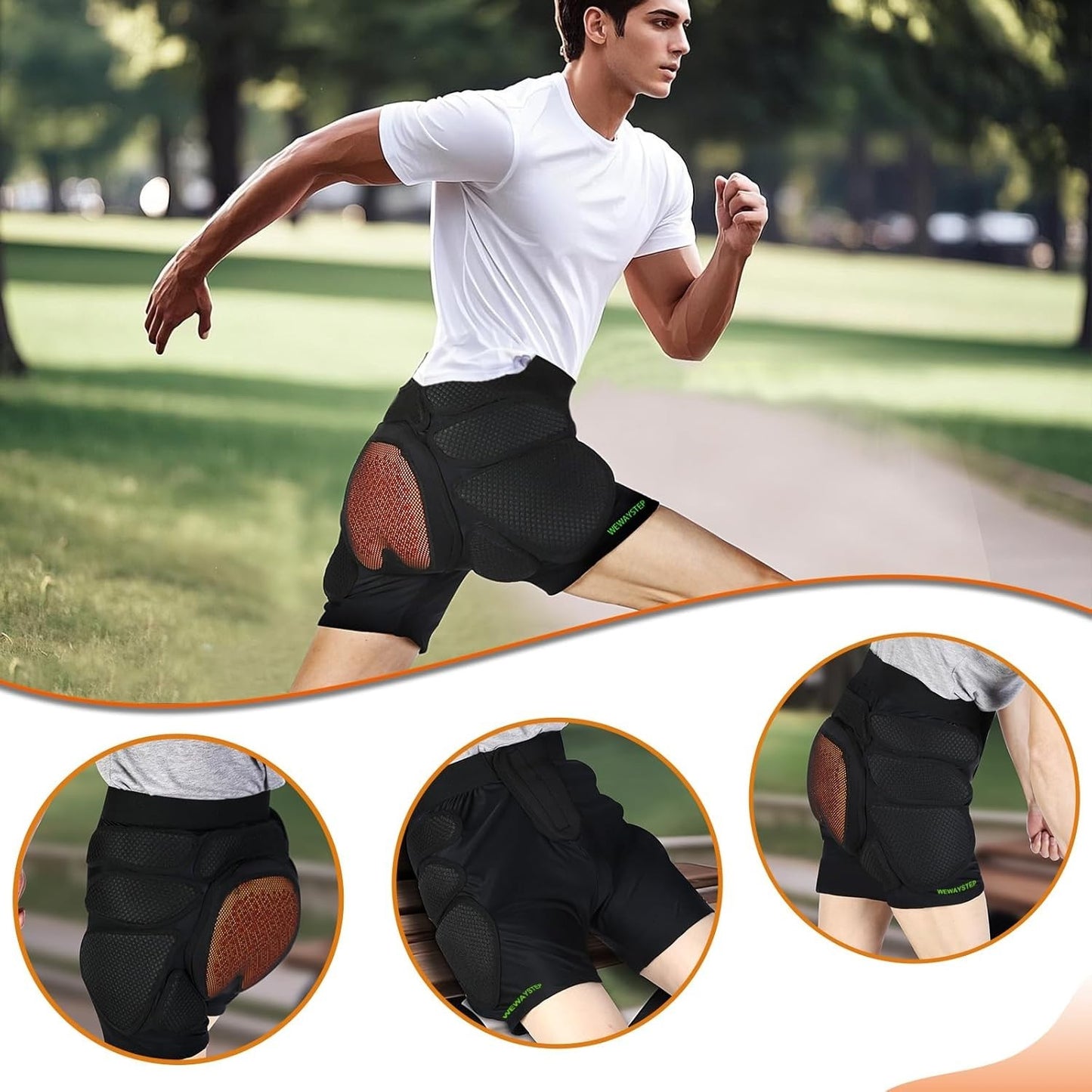 Protective Padded Shorts Crash Pad PU Hip Butt Pads Impact Gear  Women Tailbone 