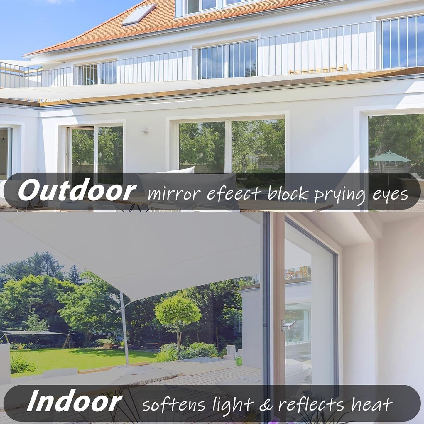 Privacy Window Film  23.6"x78.7" One Way Reflective Window Tint, UV Blackout NEW