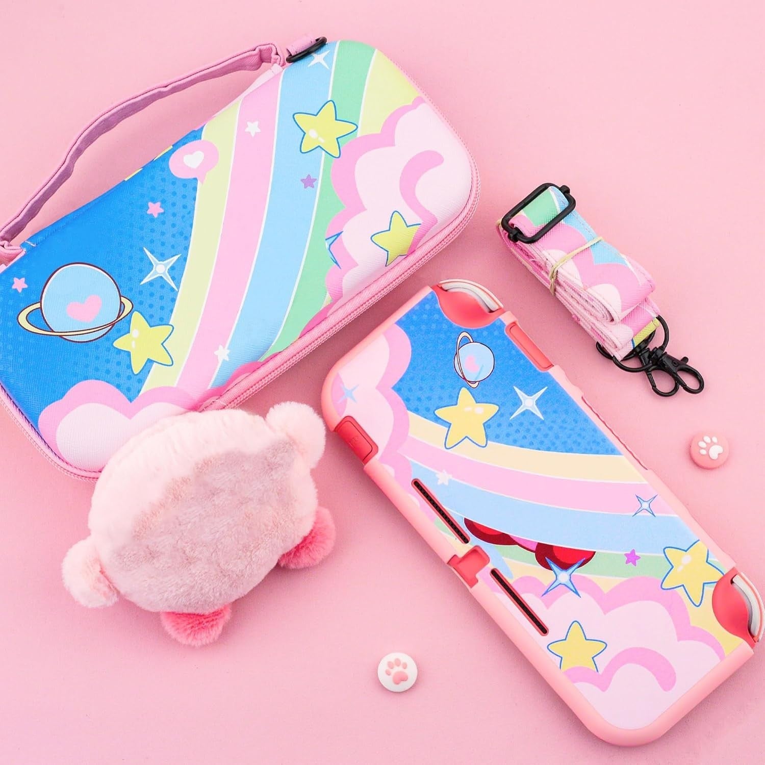 Pink Travel Carrying Case for Nintendo Switch Lite Cute Accessories NEW