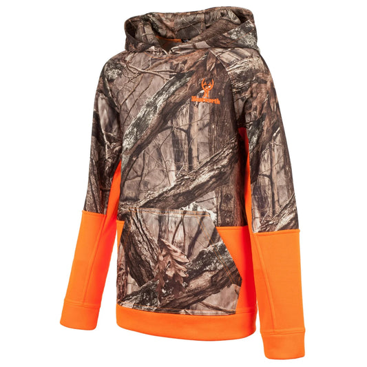 Huntworth Boys' Hidd'n Camo/Blaze Knit Jersey Hoodie Size L 14-16
