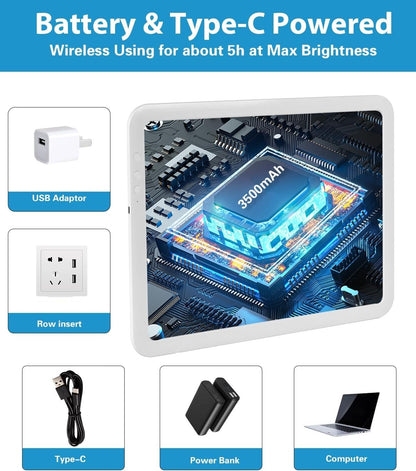 Rechargeable Large Light Board For Tracing 6 Lvl Brightness White w/ Case White