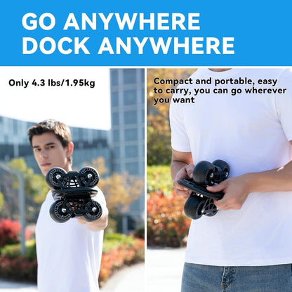 FreeSkates Portable Drift Skates Aluminum Deck 72mm PU Wheels Black