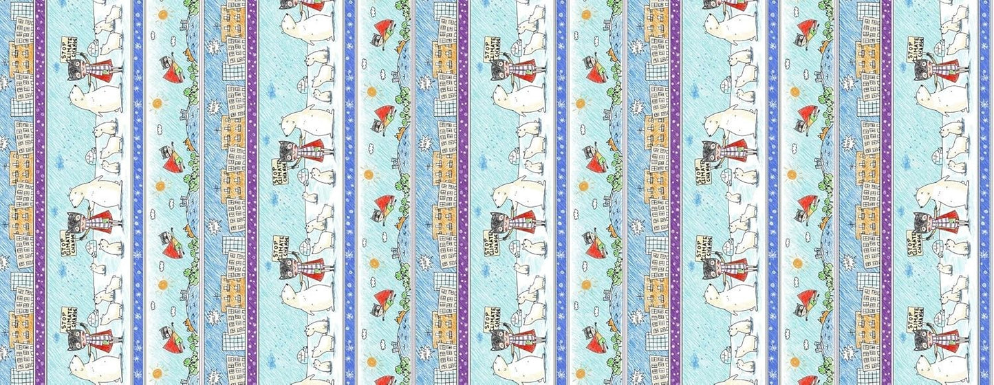 Michael Miller Save Our Planet, Multi - 15 Yard Bolt -Stop Climate Change - New 