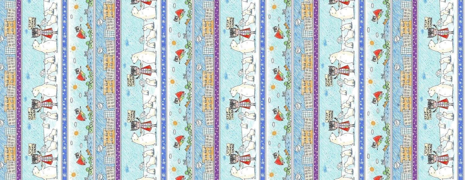 Michael Miller Save Our Planet, Multi - 15 Yard Bolt -Stop Climate Change - New 