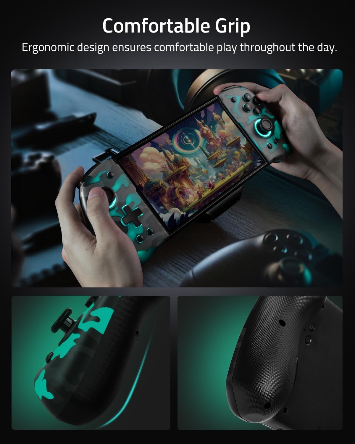 Switch Controller Pro for Nintendo/OLED Ergonomic Luminpad w/ Turbo Mapping CAMO
