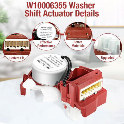 W10006355 Washer Shift Actuator Compatible with Whirlpool, Maytag, Kenmore Washi