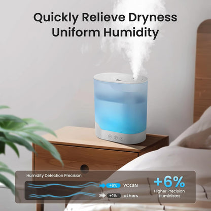 Air Humidifier for Bedroom, 3L Top-Fill Cool Mist